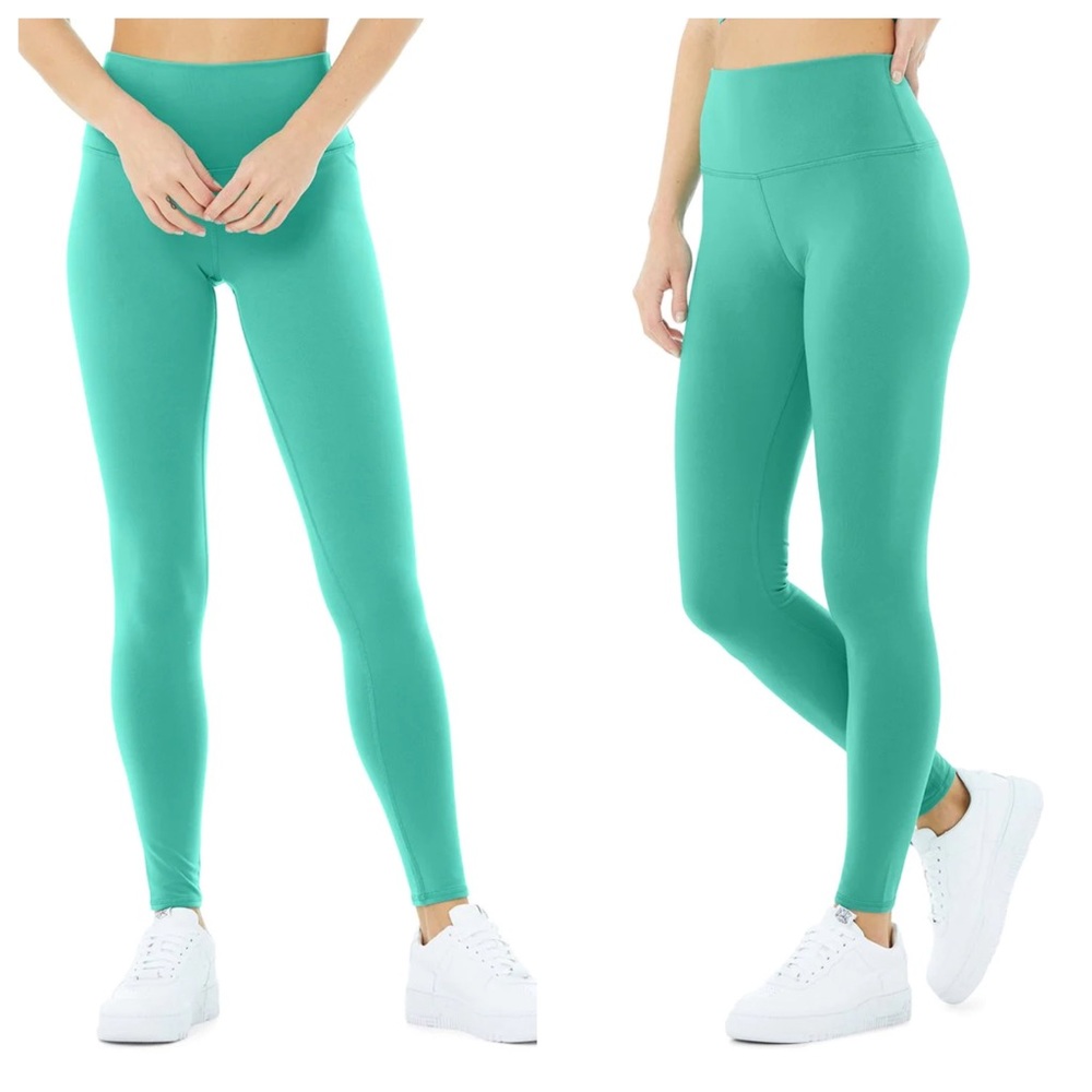 Alo Yoga high waist Airbrush Leggings in Ocean Teal